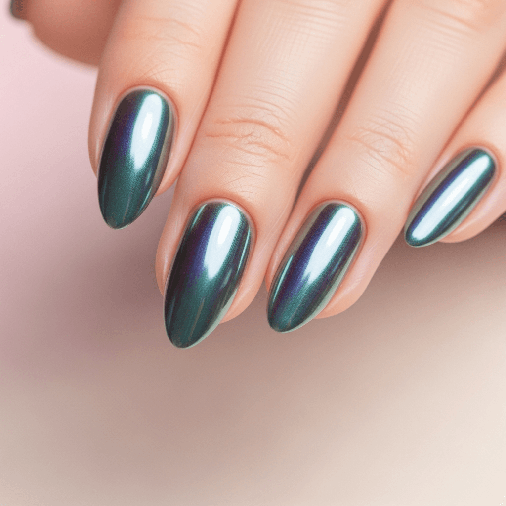 Diseño de uñas Cromado Sirena · Nail art